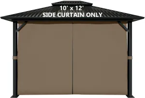 10' X 12' Gazebo Curtain Set Protecting Privacy Side Walls 4 Panels,Curtain Only (Brown)