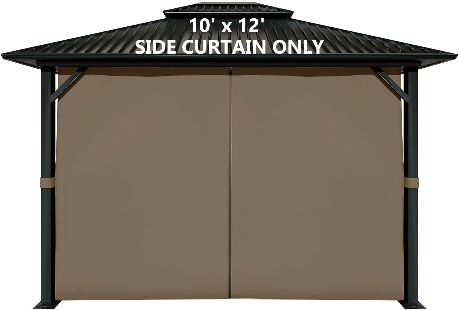 10' X 12' Gazebo Curtain Set Protecting Privacy Side Walls 4 Panels,Curtain Only (Brown)