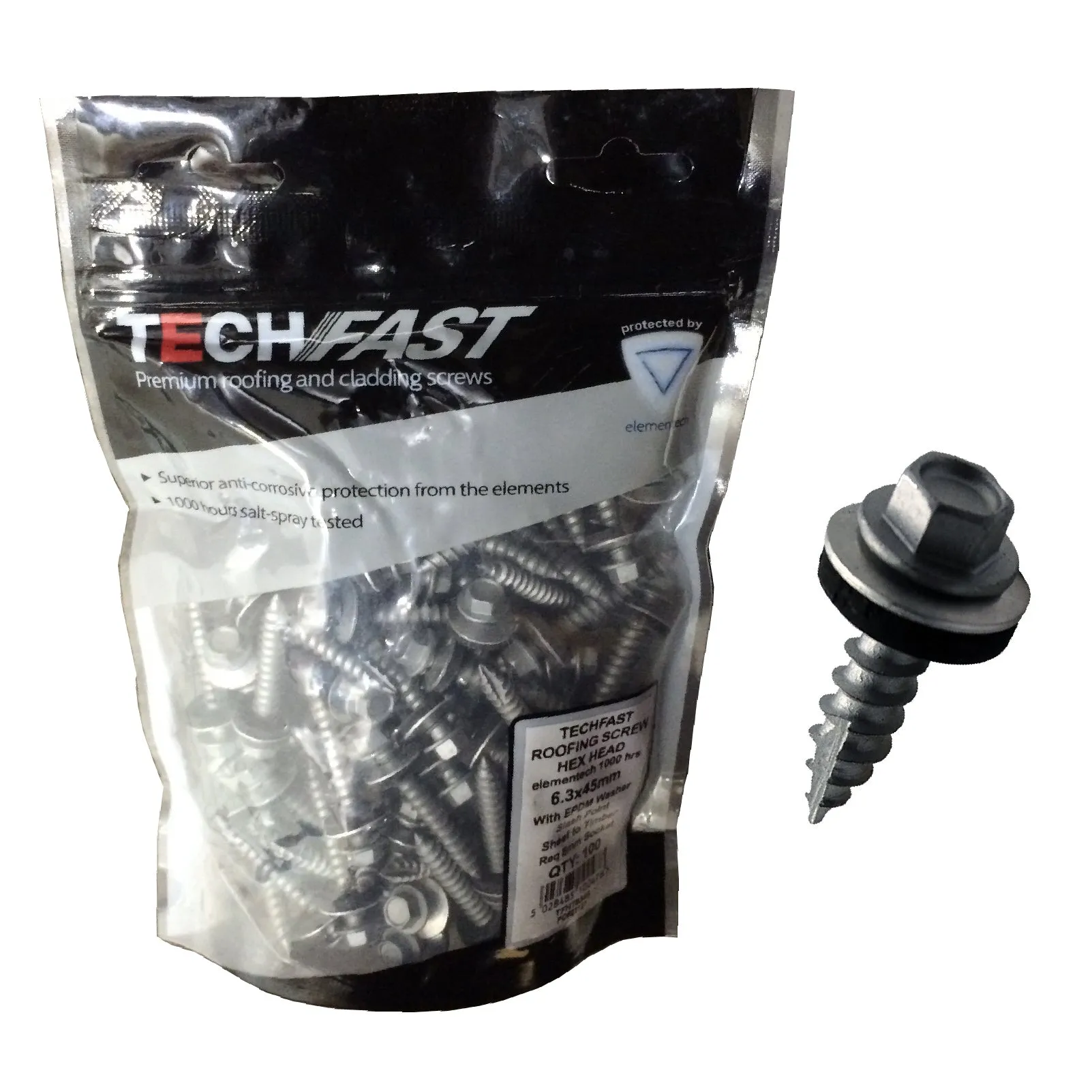 100 x Tech Slash Point Screws, Sheet to Timber 6.3 x 45mm