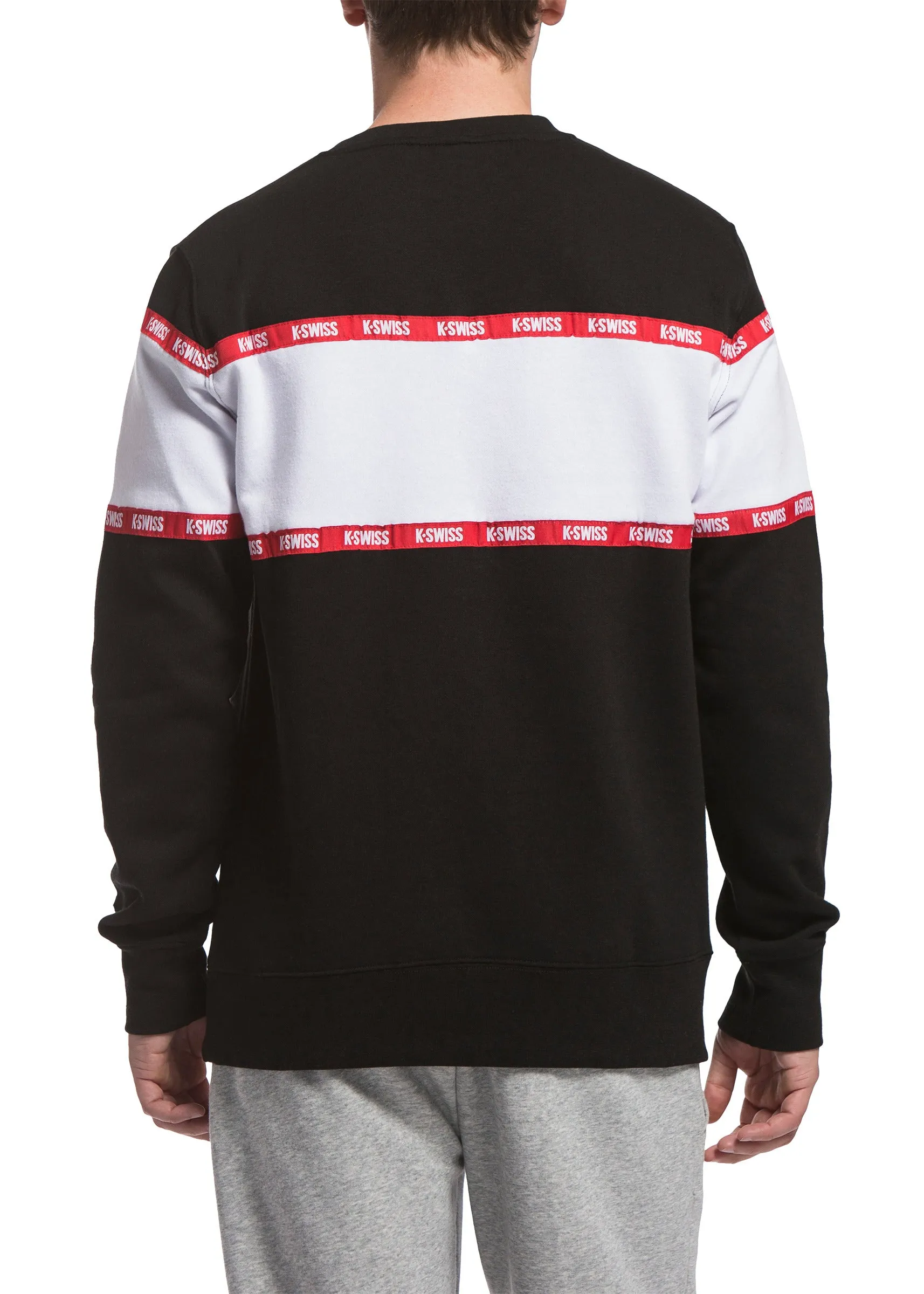 102449-008 | MENS SWISS TAPE FLEECE CREW | BLACK