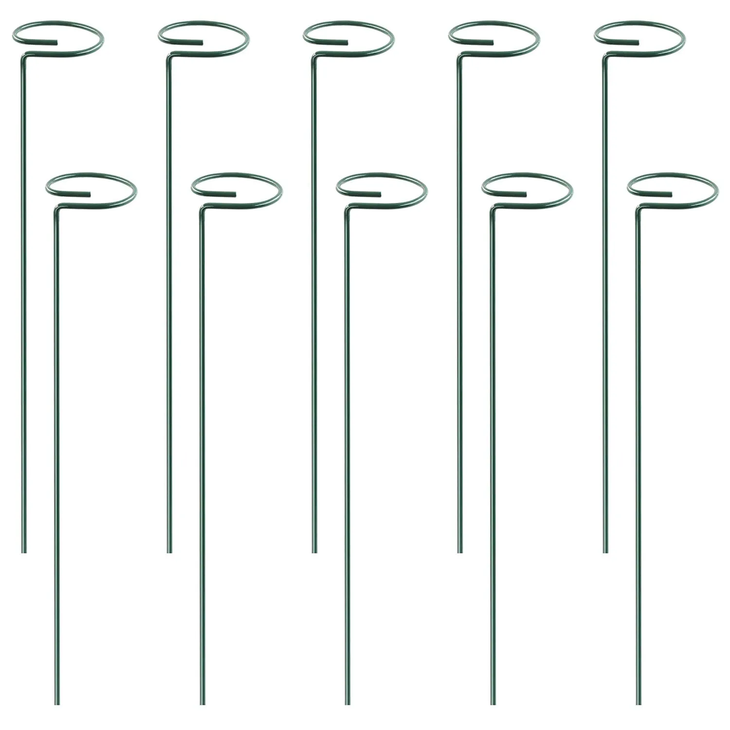 10Pcs 10in Plant Support Stakes Garden Flower Single Stem Support Stake Iron Plant Cage Support Ring For Tomatoes Orchid Lily Peony Rose Flower Amaryl