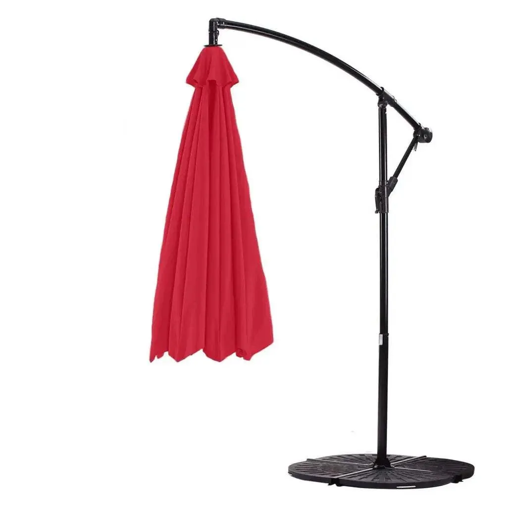 11ft Cantilever Hanging Umbrella 8 Rib Replacement Canopy Red