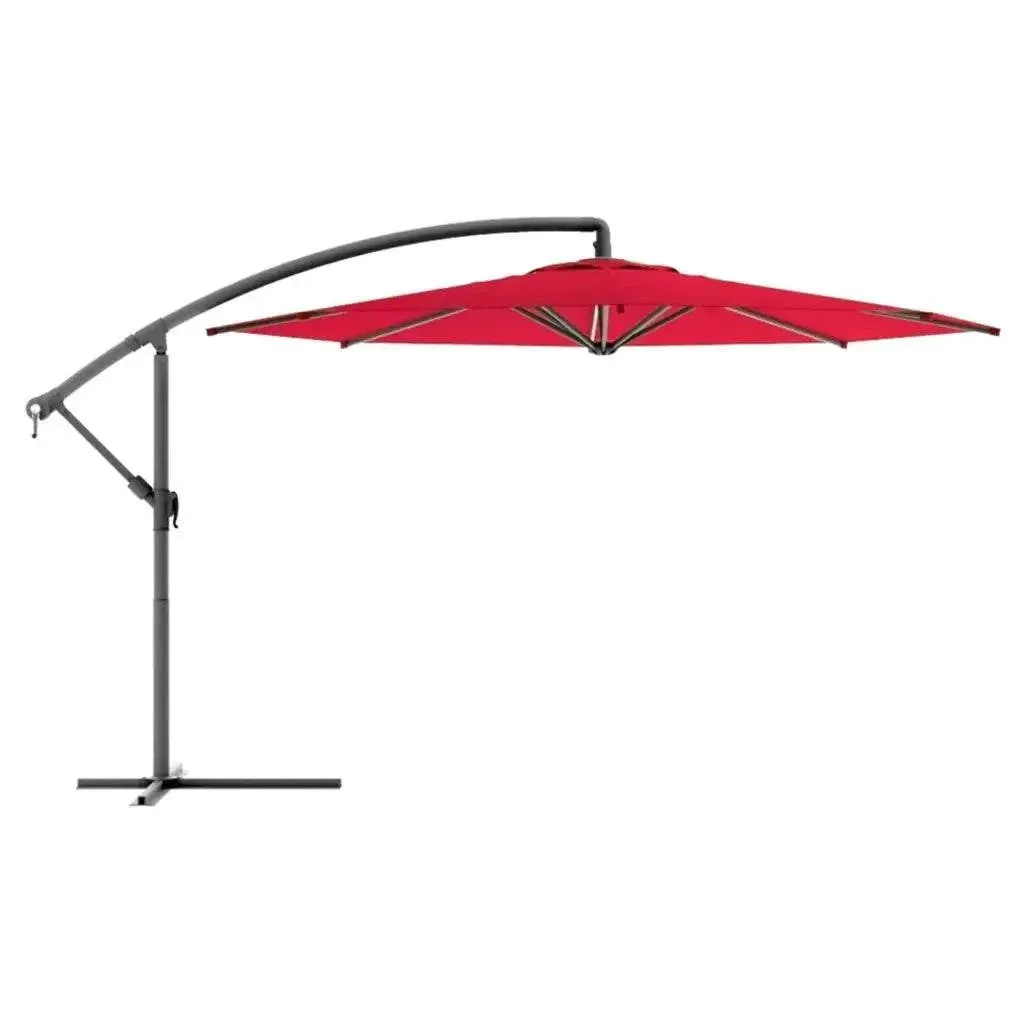 11ft Cantilever Hanging Umbrella 8 Rib Replacement Canopy Red