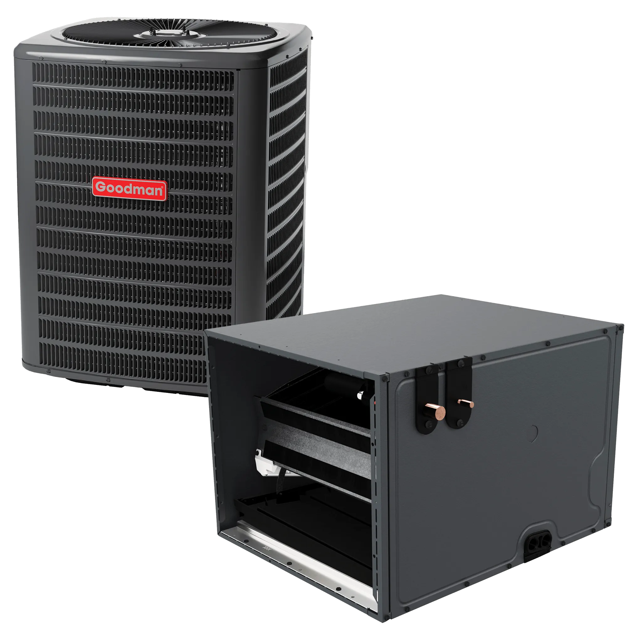 1.5 Ton 14.3 SEER2 R-32 Goodman Multi-family Air Conditioner   Horizontal Coil 22" Width 17.5" Height Upflow/Downflow Installation