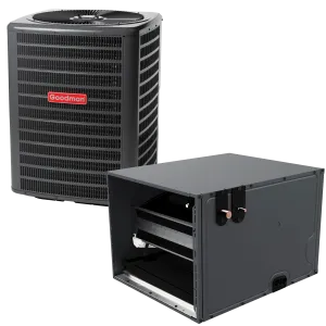 1.5 Ton 14.3 SEER2 R-32 Goodman Multi-family Air Conditioner   Horizontal Coil 22" Width 17.5" Height Upflow/Downflow Installation