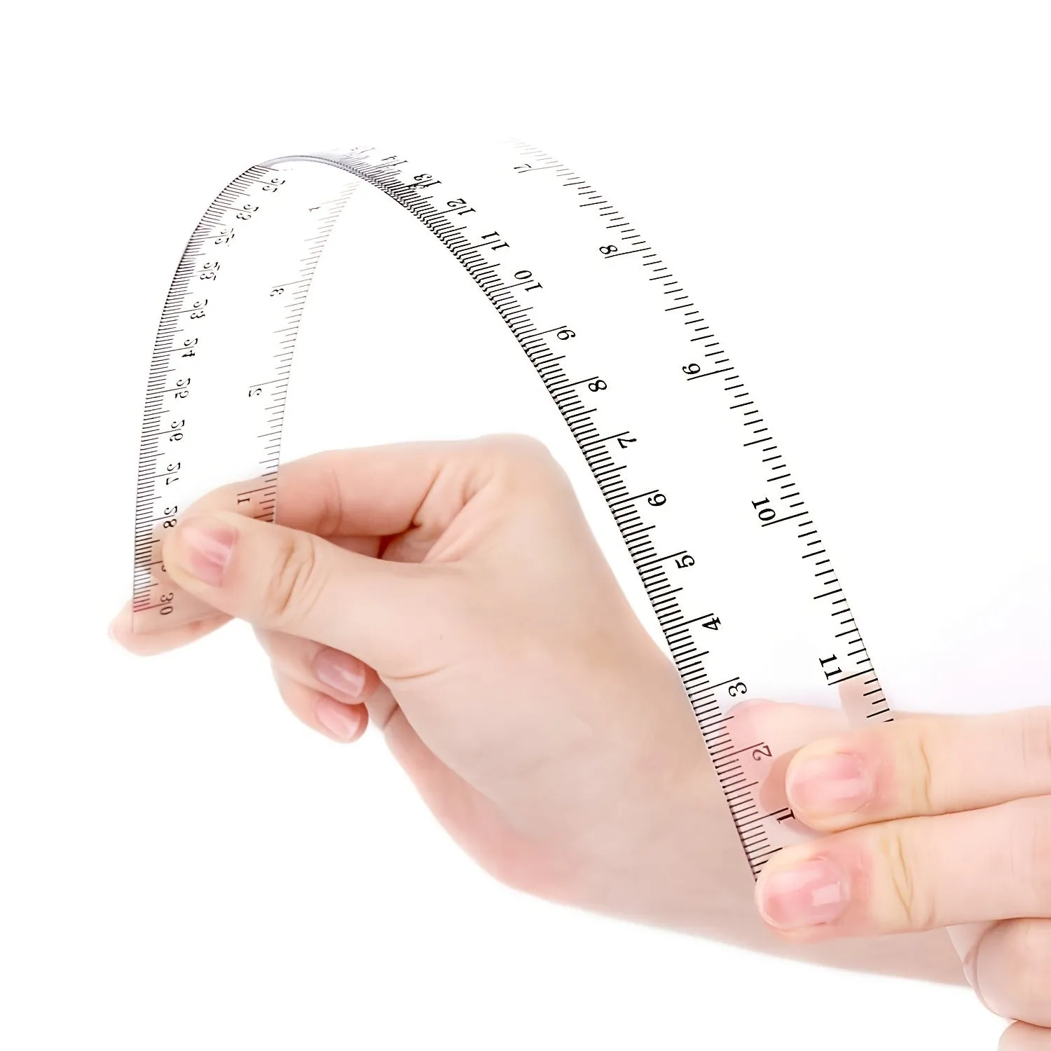 2 Flexible Plastic Rulers with Inches  Metric Measurements