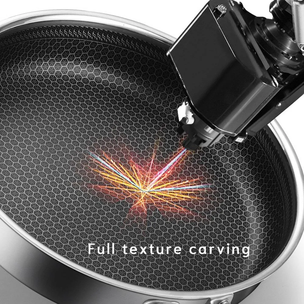 316 Stainless Steel Frying Pan Non-Stick Cooking Frypan Cookware 30cm Honeycomb SIngle Sided