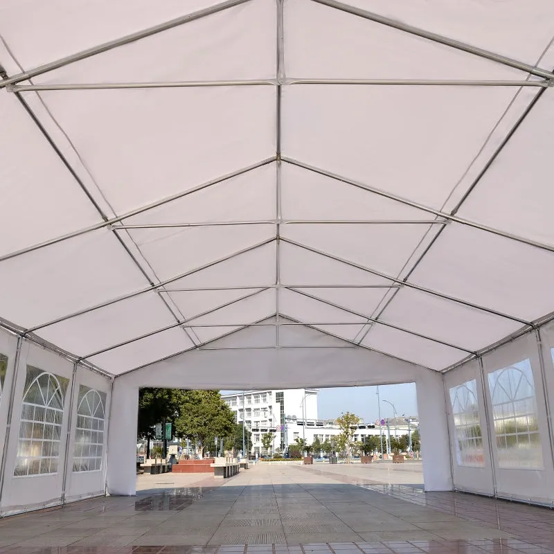 32x20 ft Large Steel Carport Canopy Tent with Removable Walls - White