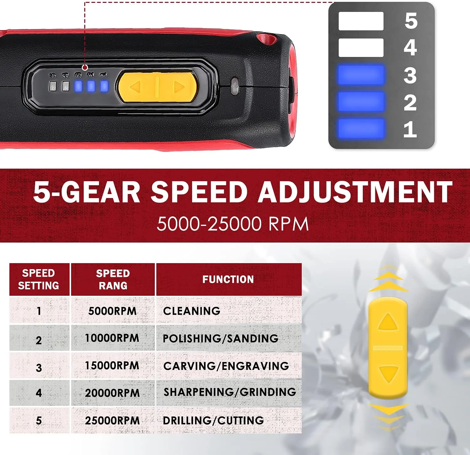 4V Cordless Rotary Tool, Carving and Sanding Rotary Tool Kit, Multi-Purpose Rotary Tool Kit (53 Accessories), TPRT02D