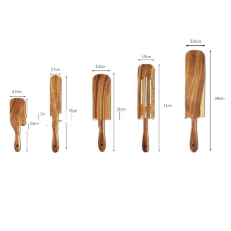 Acacia Long-Handled Spatula Spatula Mixing Cooking Spatula Cross-Border Teak Kitchenware Set