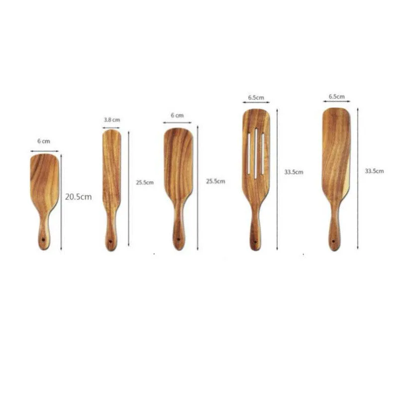 Acacia Long-Handled Spatula Spatula Mixing Cooking Spatula Cross-Border Teak Kitchenware Set