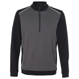 adidas Golf Men's Black Quarter-Zip Birdseye Fleece Pullover