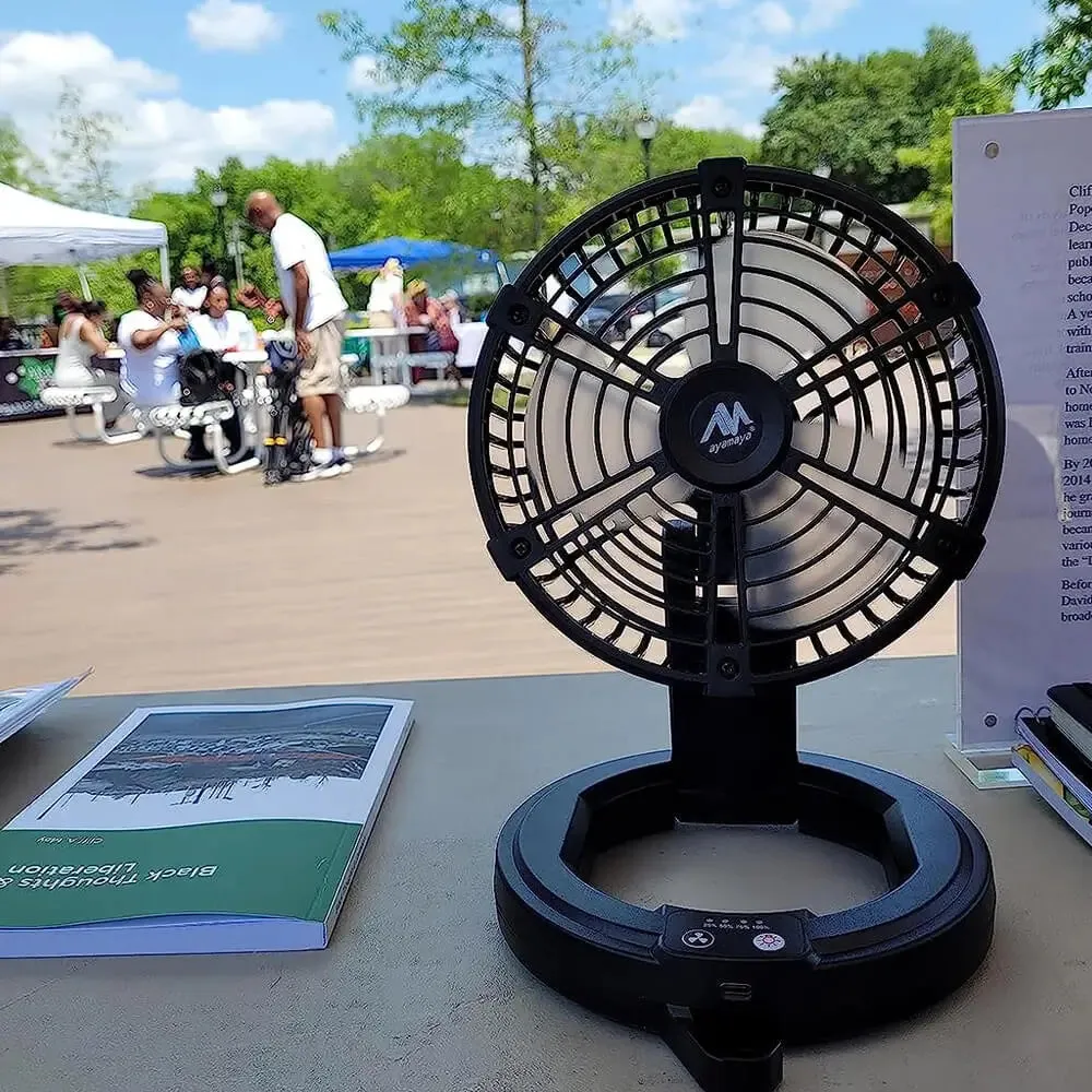 AeroChill Rechargeable Hanging Fan with Built-in Light