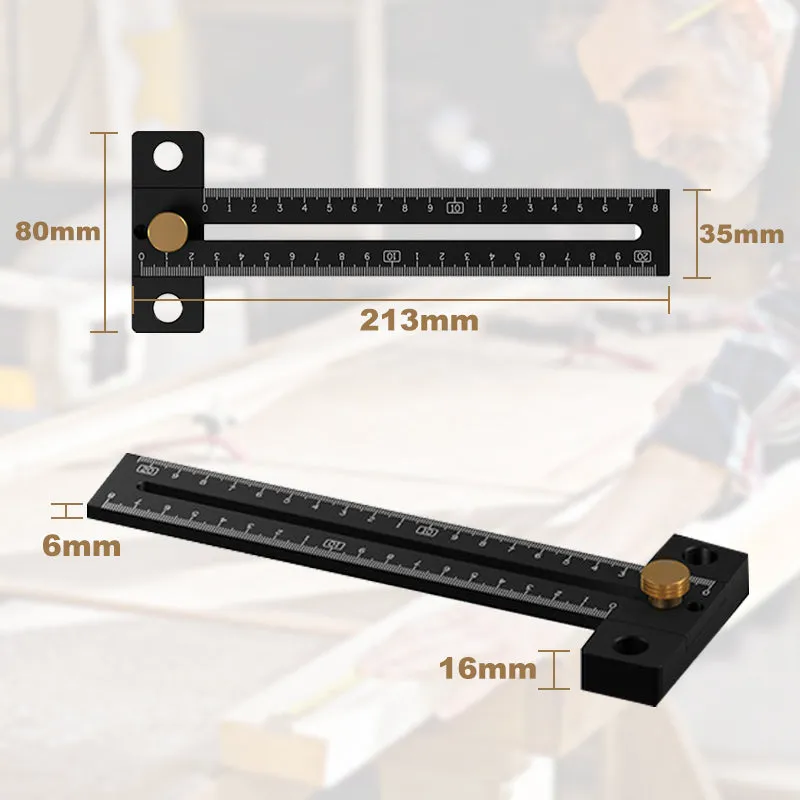 Aluminum Alloy Limit Block Ruler Scribing Tool for Woodworking