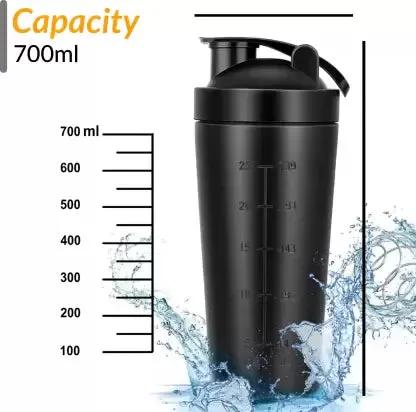 BIONFIT Stainless Steel Gym Shaker Bottle for Protein Shake, Sports and Hiking Bottle 700 ml Shaker