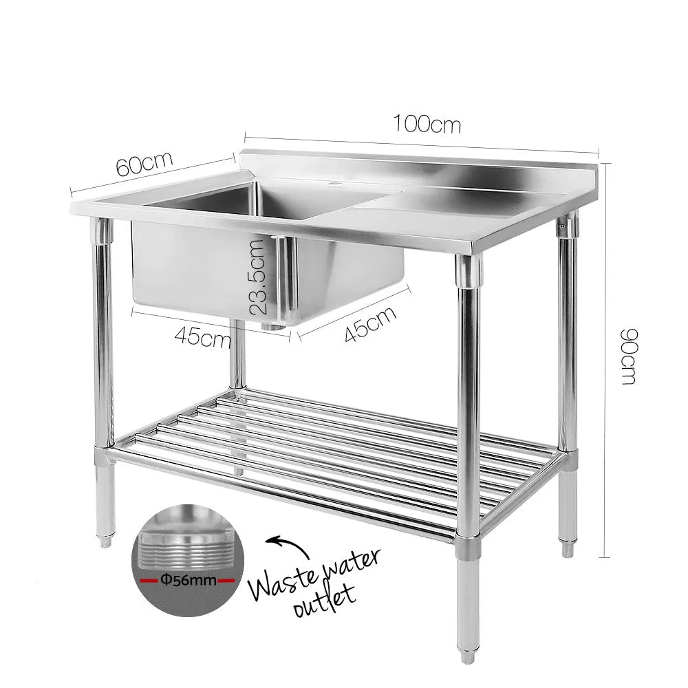 Commercial Stainless Steel Sink Kitchen Shelf Bench Food Prep