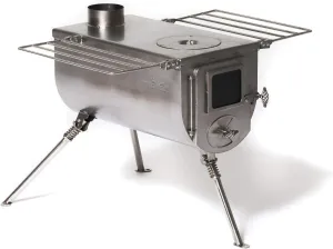 cozy Woodlander Large Tent Stove | Portable Wood Burning Stove for Tents, Shelters, and Camping | 1500 Cubic Inch Firebox | Precision Stainless Steel Construction | Includes Chimney Pipe