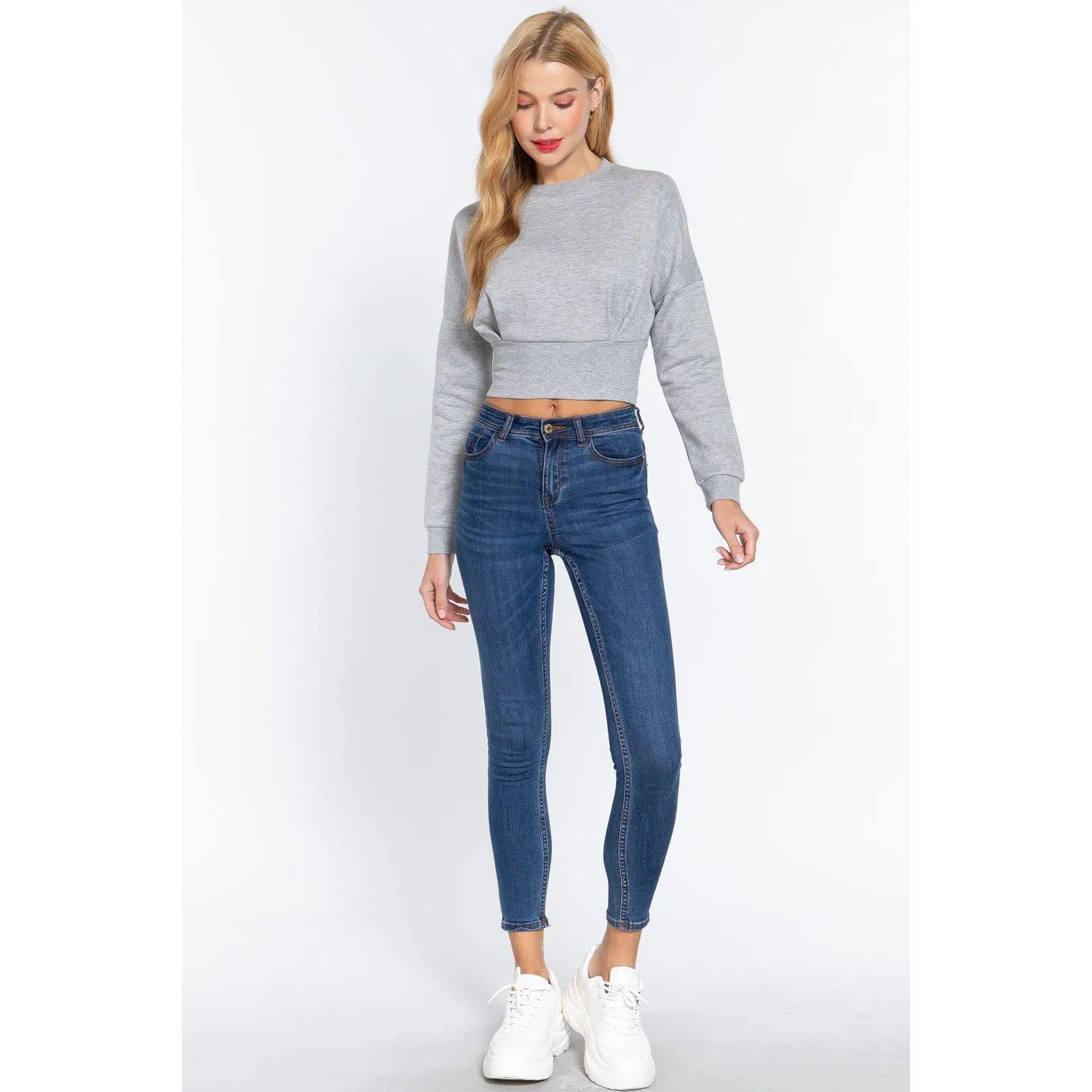 Dolman Slv Inner Fleece Terry Top