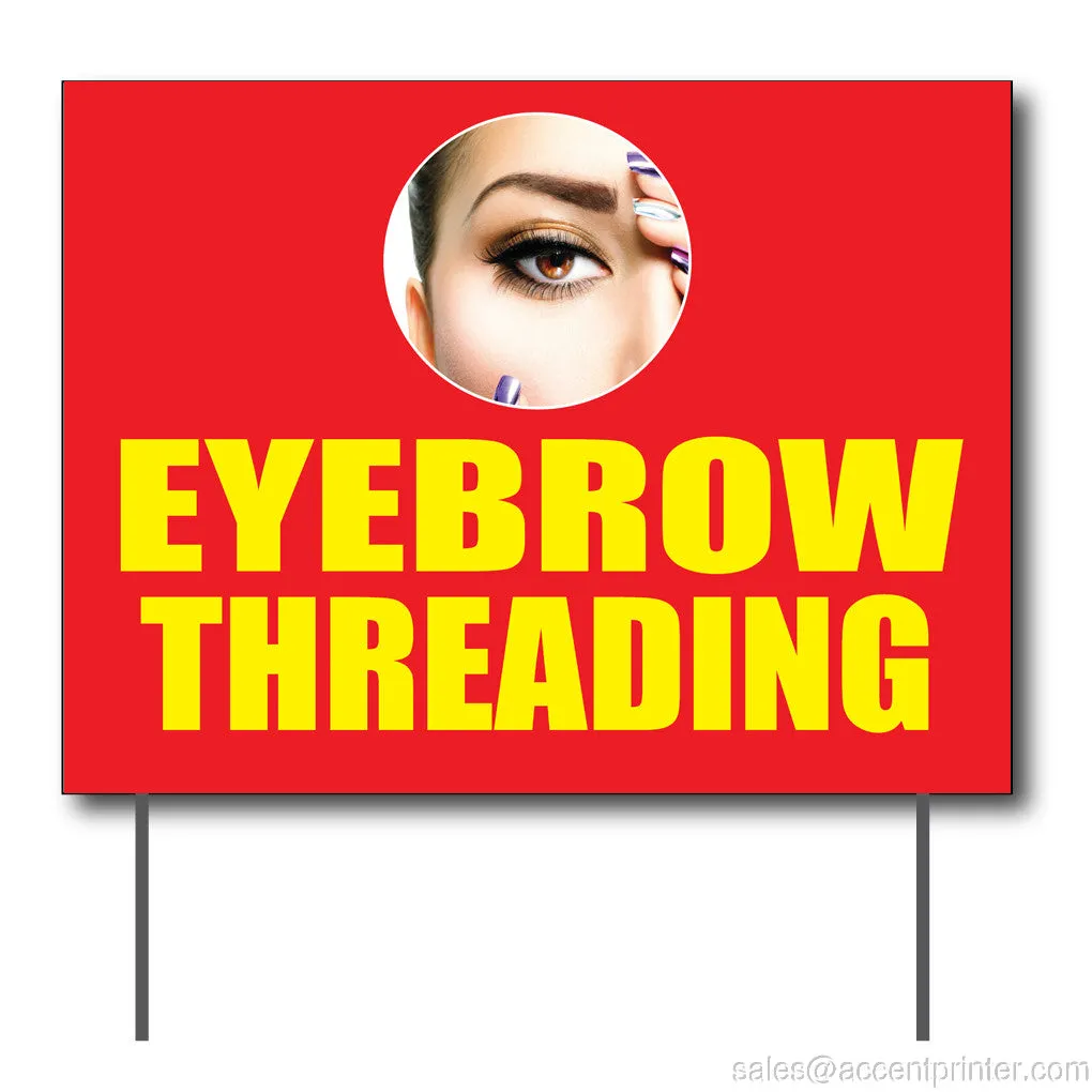 Eyebrow Threading Curbside Sign, 24"w x 18"h, Full Color Double Sided