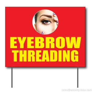 Eyebrow Threading Curbside Sign, 24"w x 18"h, Full Color Double Sided