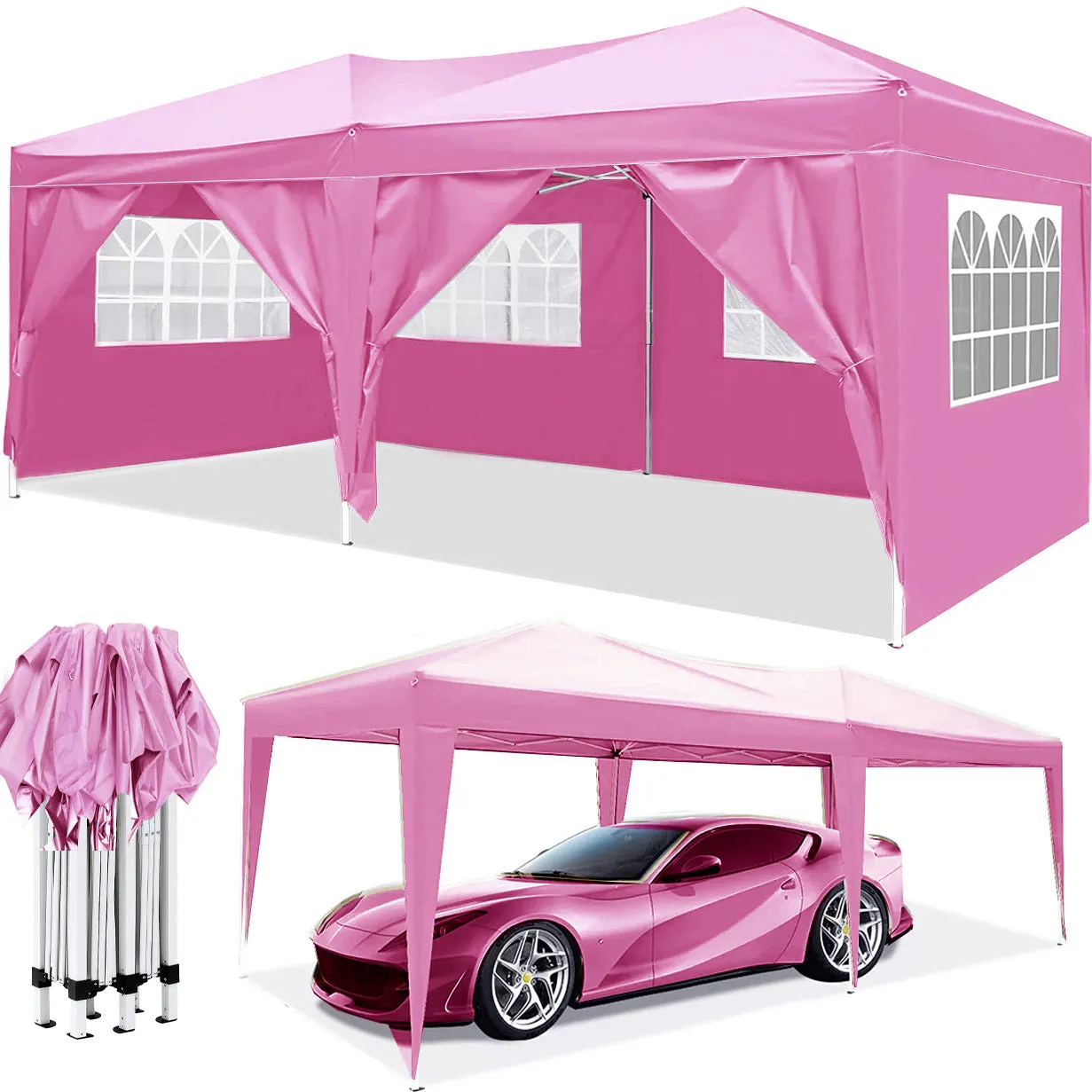 EZ 10x20 ft Pop Up Canopy Outdoor - Pink