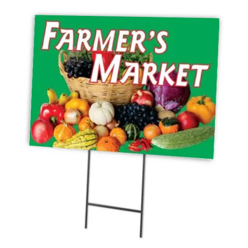 Farmer's Market Pack Of 10 Full Color Double Sided Sign