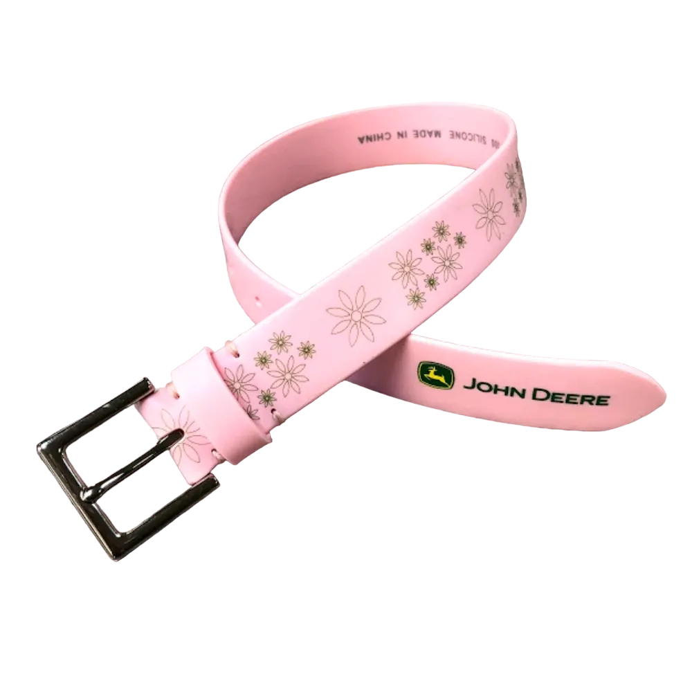 Gem Dandy Women's John Deere Pink Silicone Belt