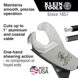 Klein Coaxial Cable Cutter 1" Capacity Cutting Pliers - 63030