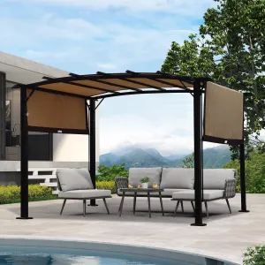 Manson 12 x 9 ft Outdoor Retractable Pergola - Beige