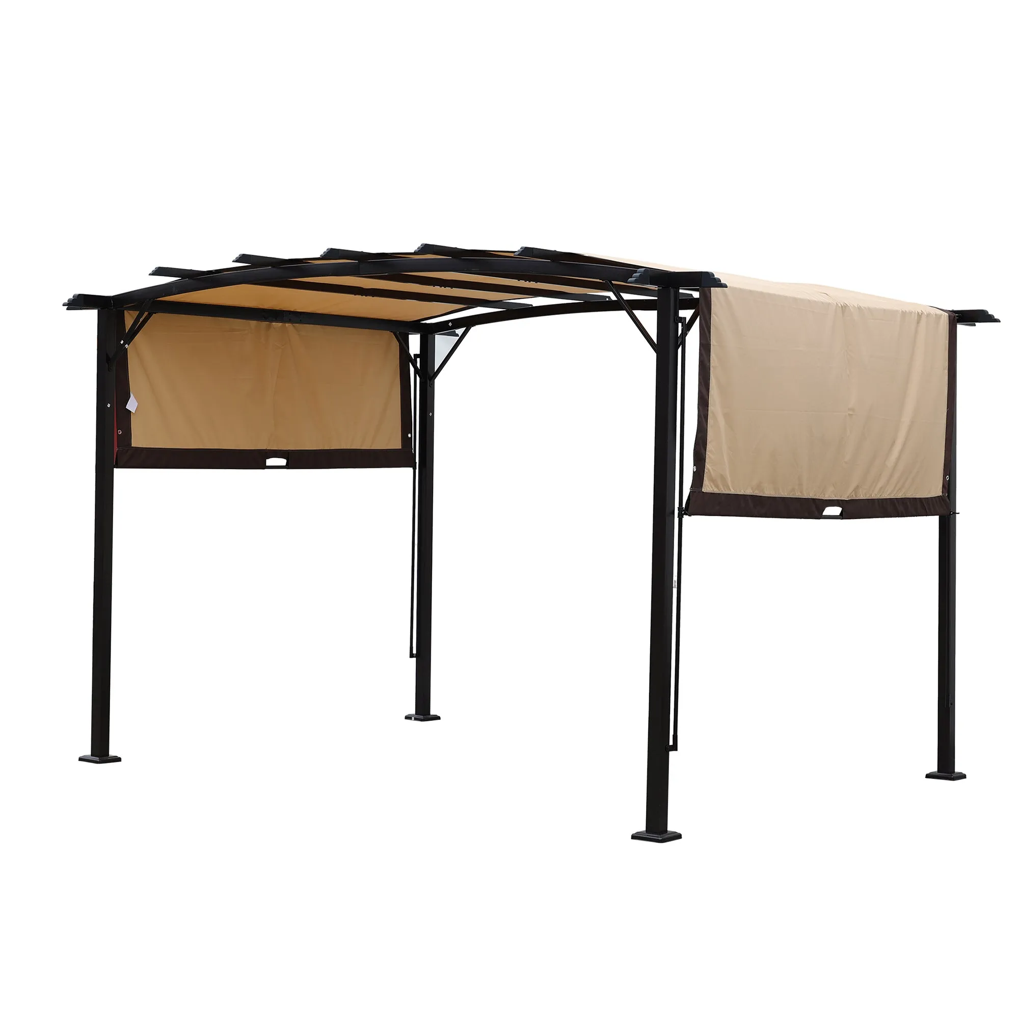 Manson 12 x 9 ft Outdoor Retractable Pergola - Beige