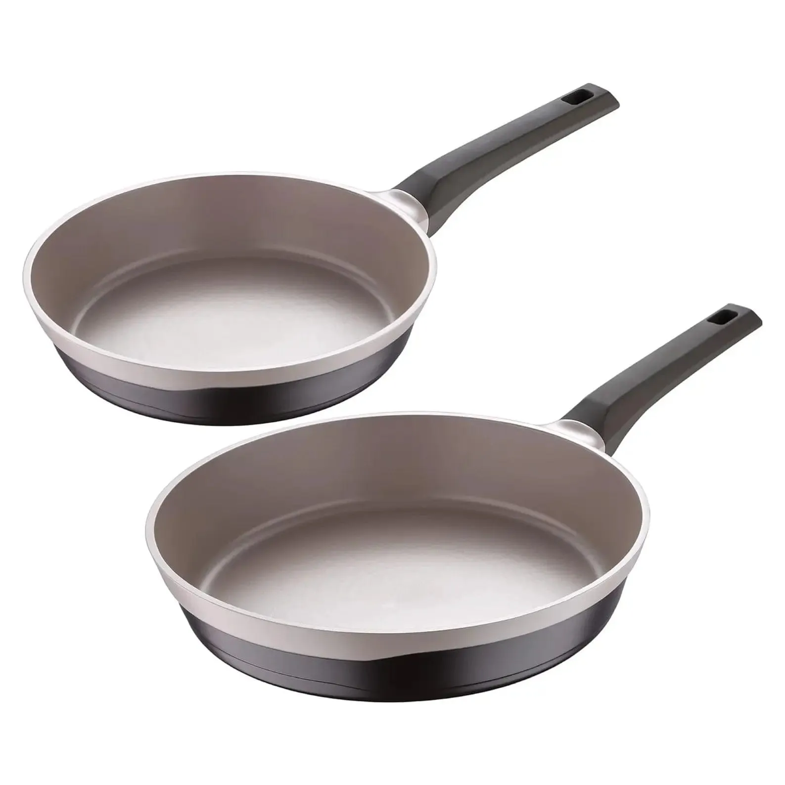 MasterPro Pack of 2 Frying Pans Colour Cast Aluminium 24cm/28cm