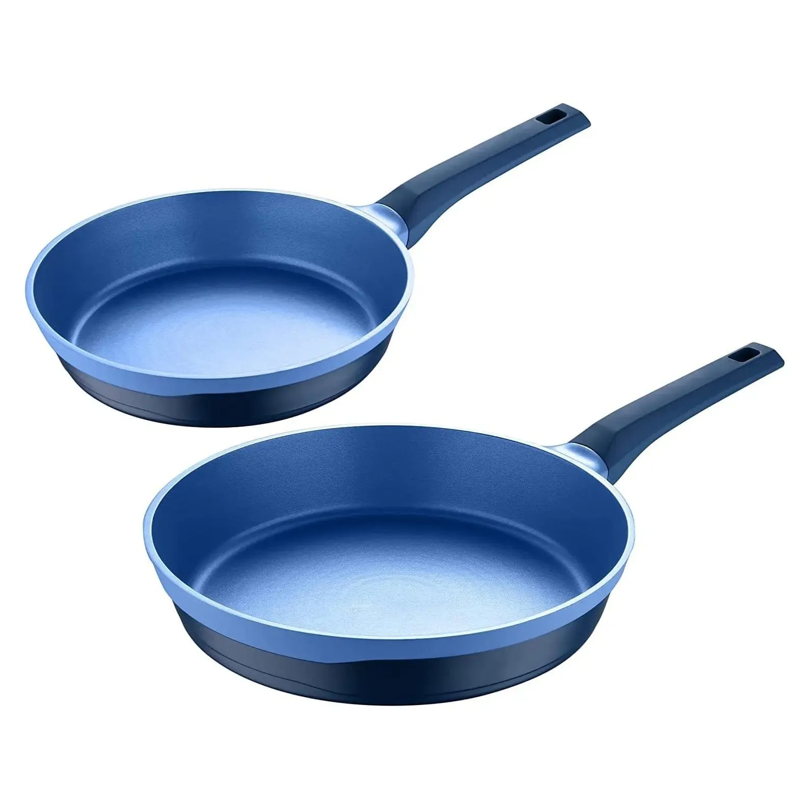 MasterPro Pack of 2 Frying Pans Colour Cast Aluminium 24cm/28cm