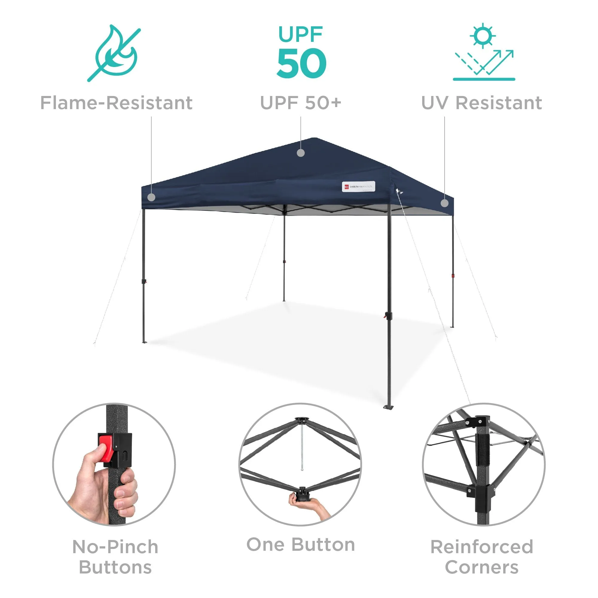 One-Person Setup Instant Pop Up Canopy w/ Wheeled Bag