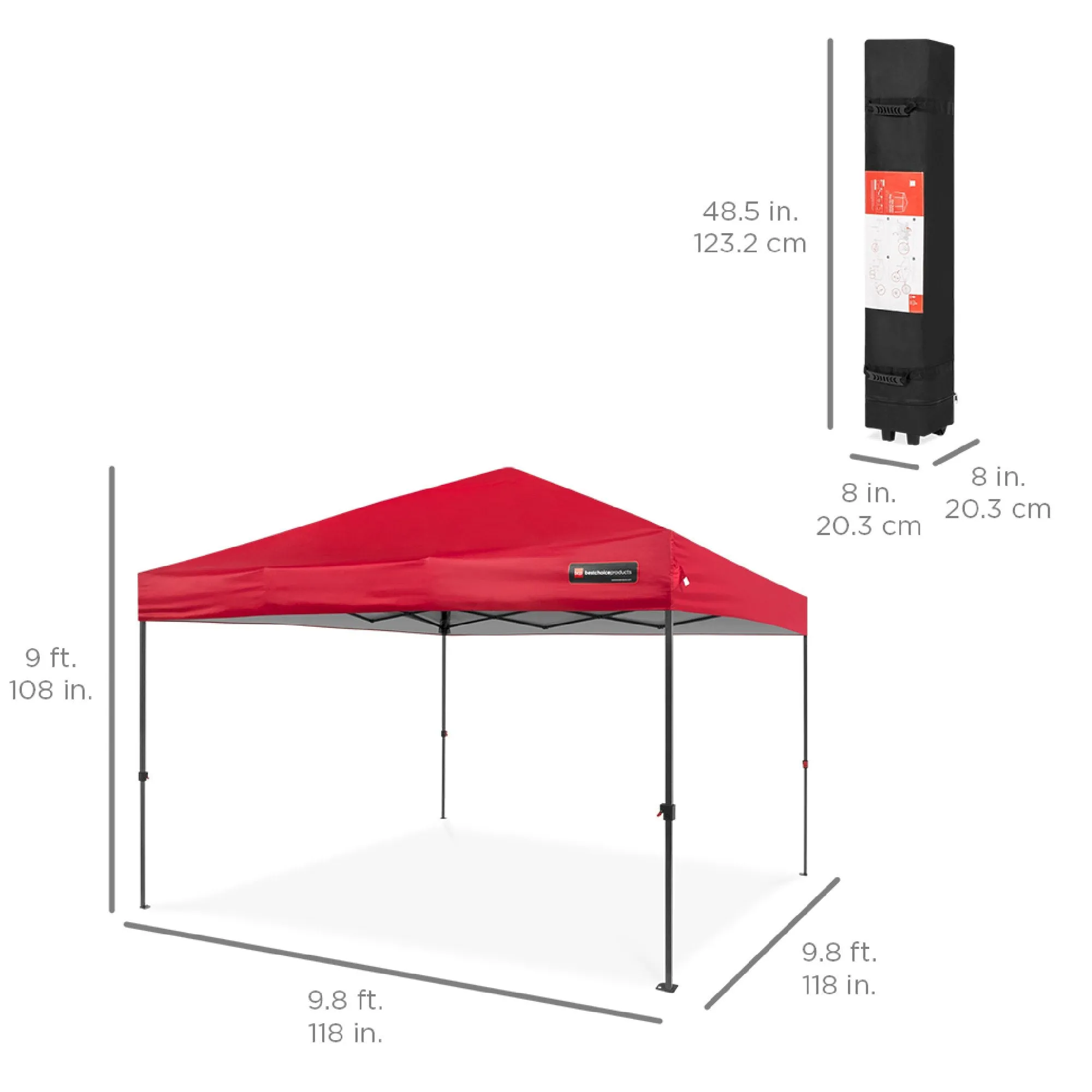 One-Person Setup Instant Pop Up Canopy w/ Wheeled Bag