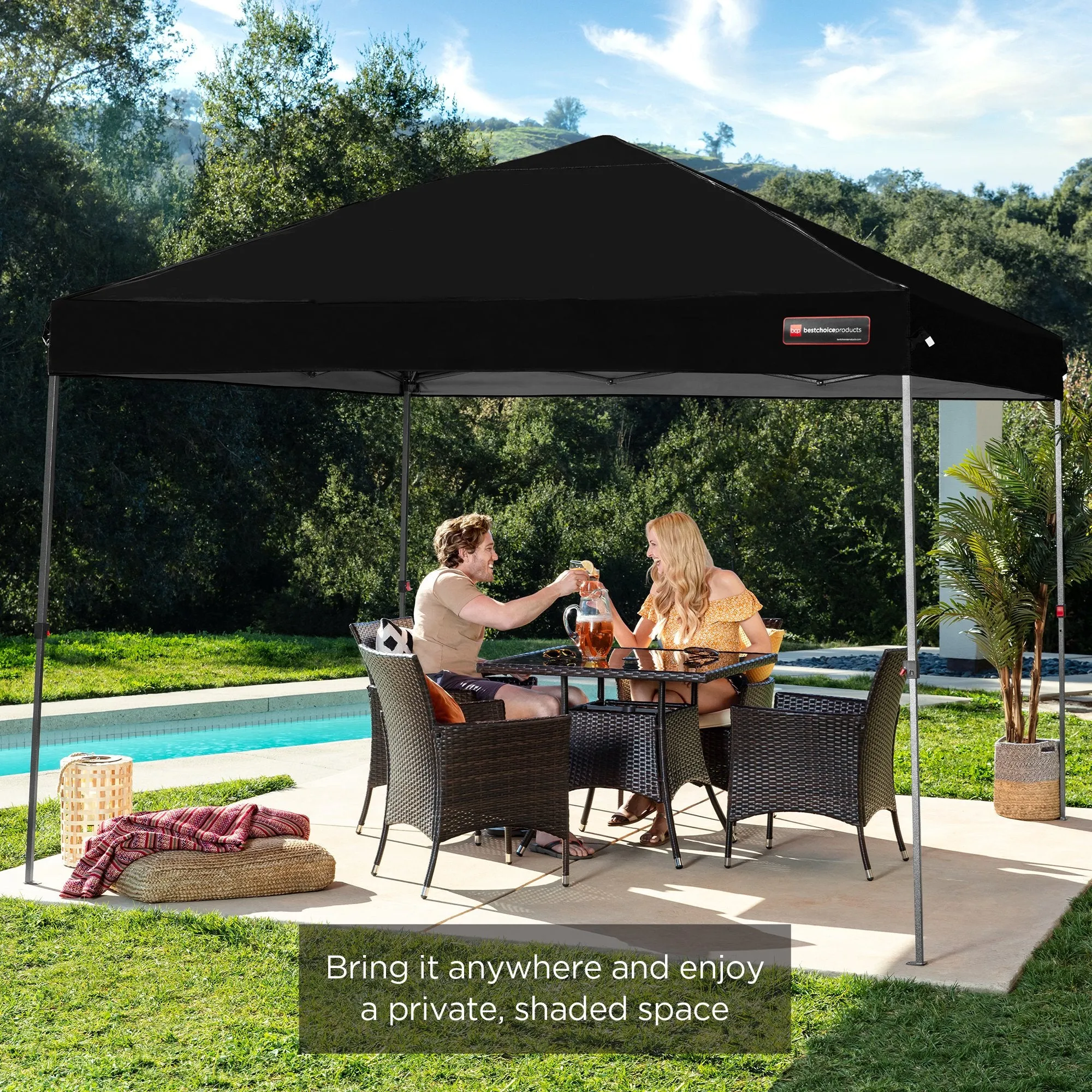 One-Person Setup Instant Pop Up Canopy w/ Wheeled Bag