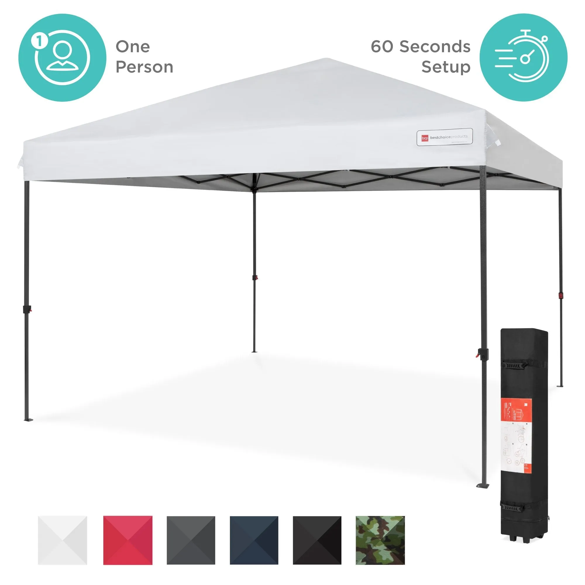 One-Person Setup Instant Pop Up Canopy w/ Wheeled Bag