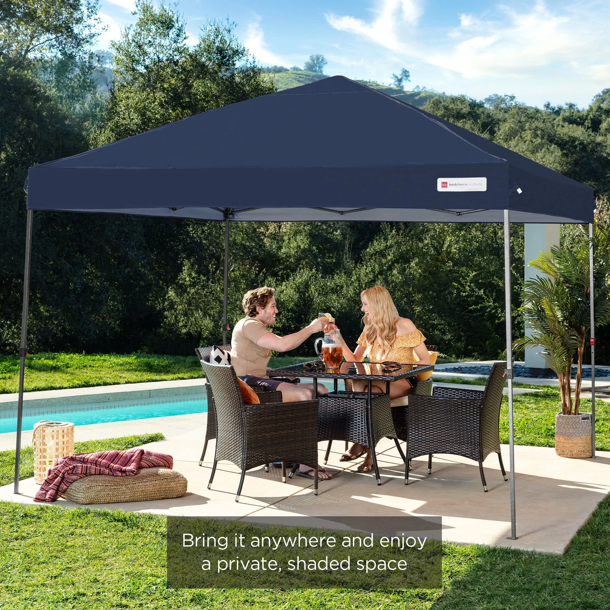 One-Person Setup Instant Pop Up Canopy w/ Wheeled Bag