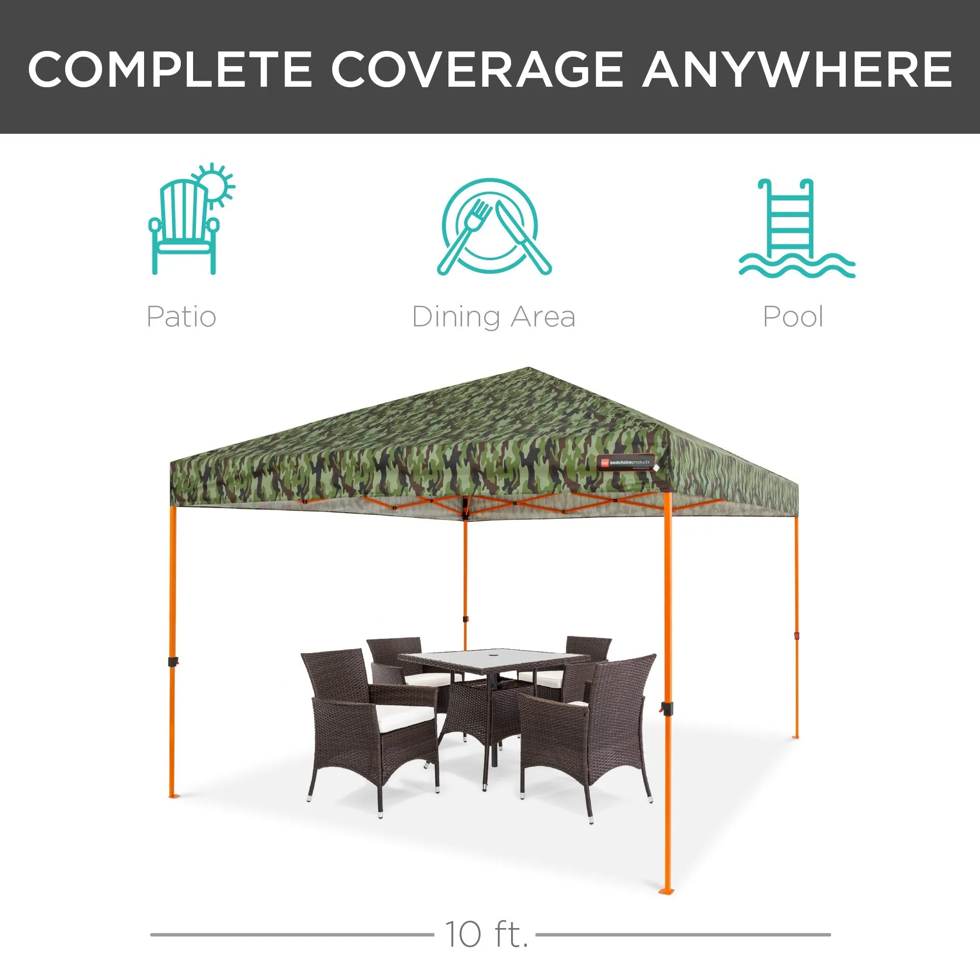 One-Person Setup Instant Pop Up Canopy w/ Wheeled Bag