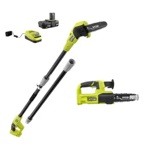 Open Box - RYOBI ONE  18V 8 in. Cordless Battery Pole Saw and 8 in. Pruning Saw Combo Kit with 2.0 Ah Battery and Charger