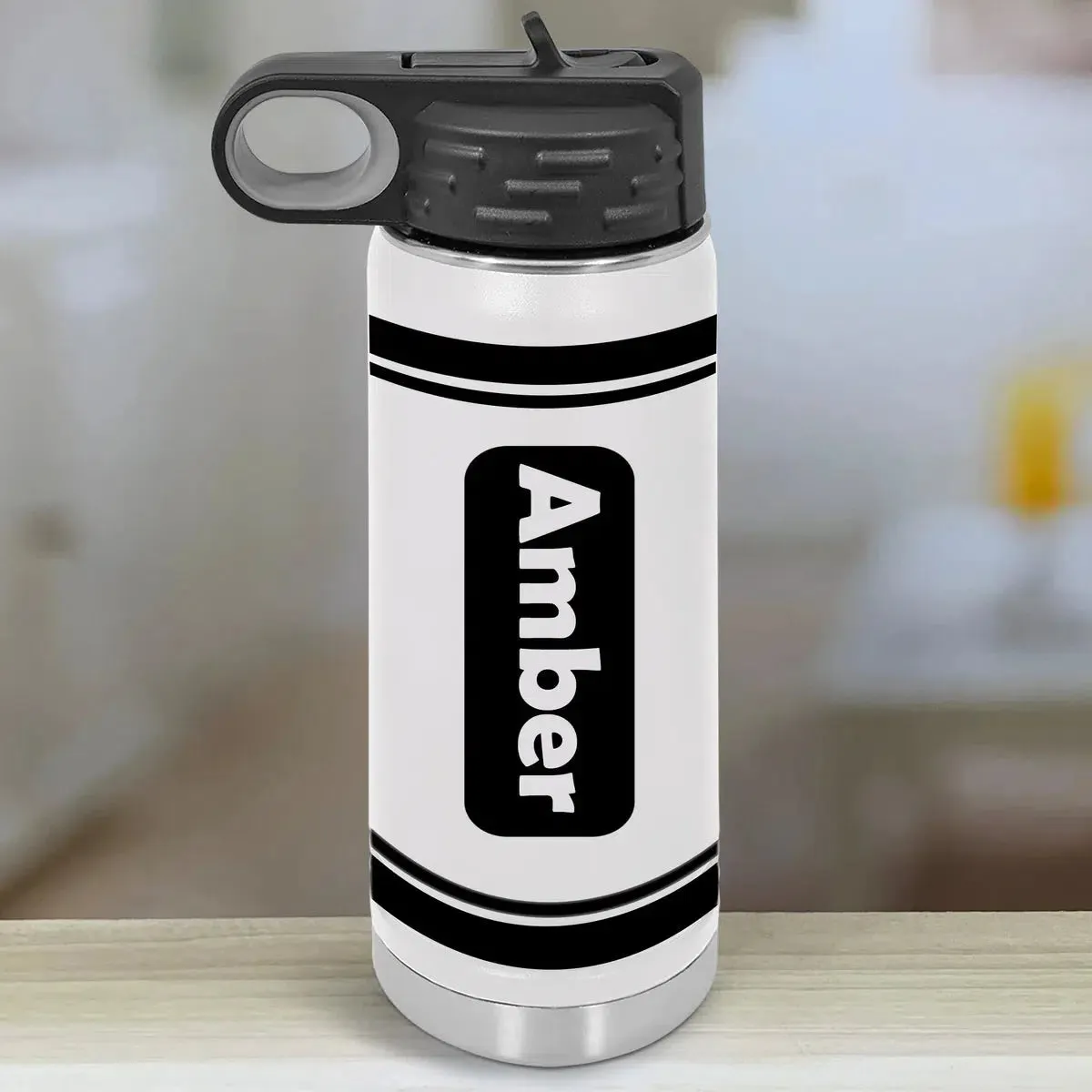 Personalized Kids Color Crayon Water Bottle Tumblers