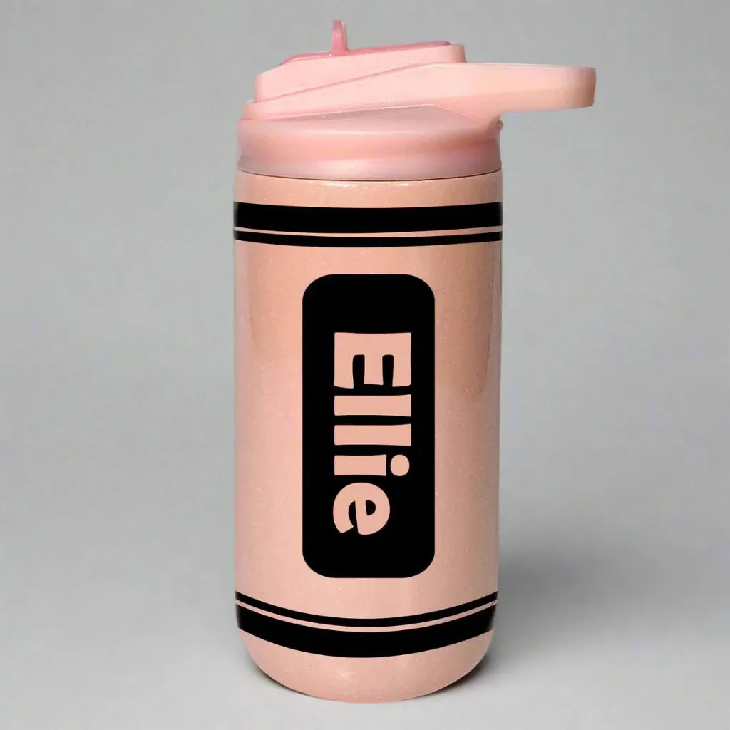 Personalized Kids Color Crayon Water Bottle Tumblers