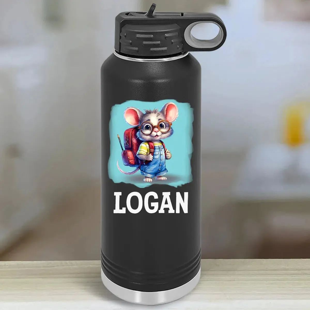 Personalized Kids Water Bottle Tumblers - Animal School