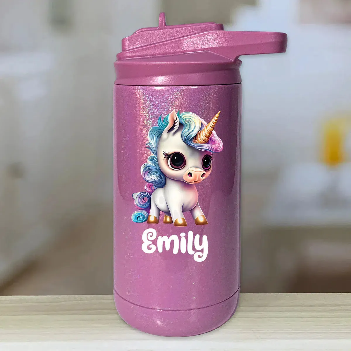 Personalized Kids Water Bottle Tumblers - Baby Unicorn