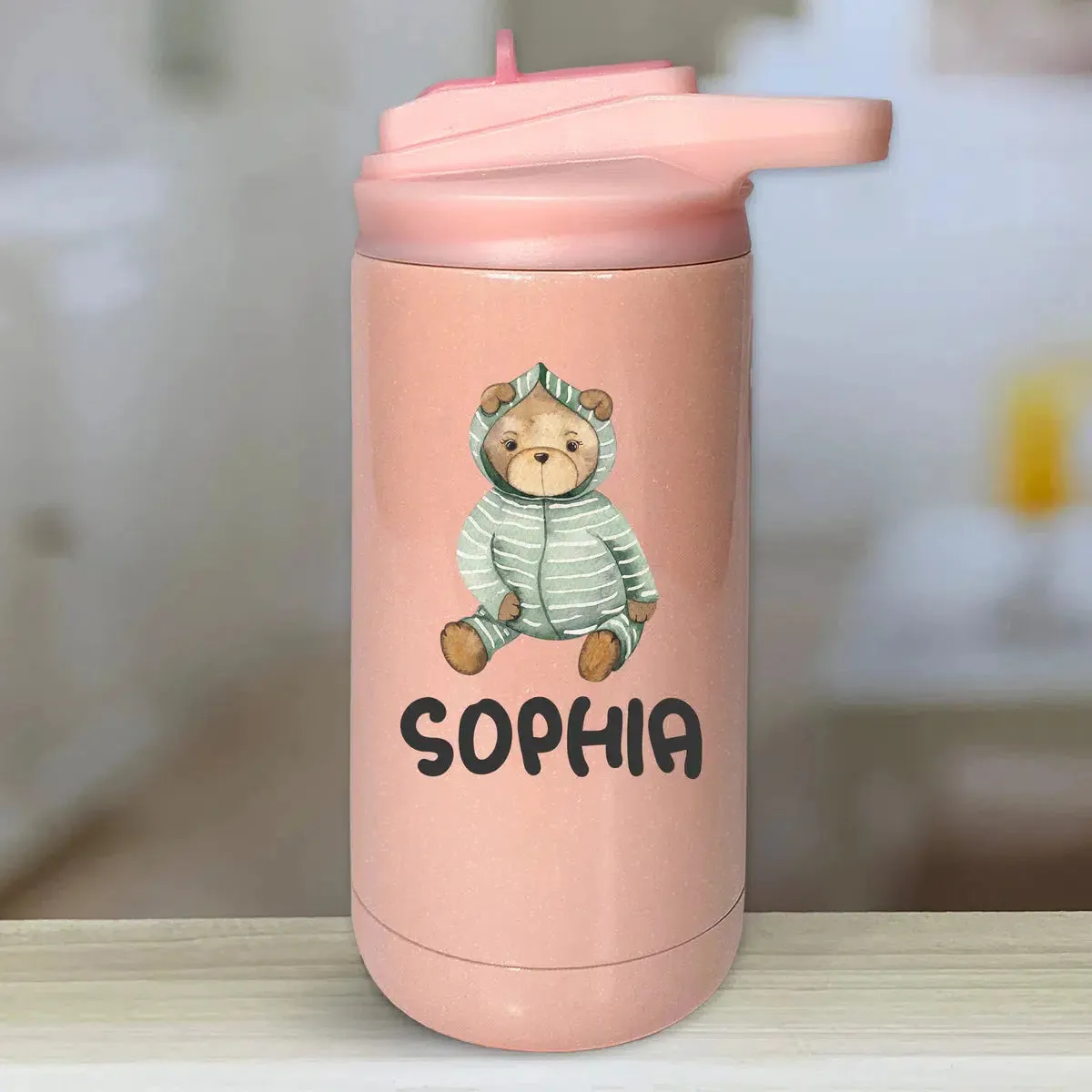 Personalized Kids Water Bottle Tumblers - Baby Watercolor