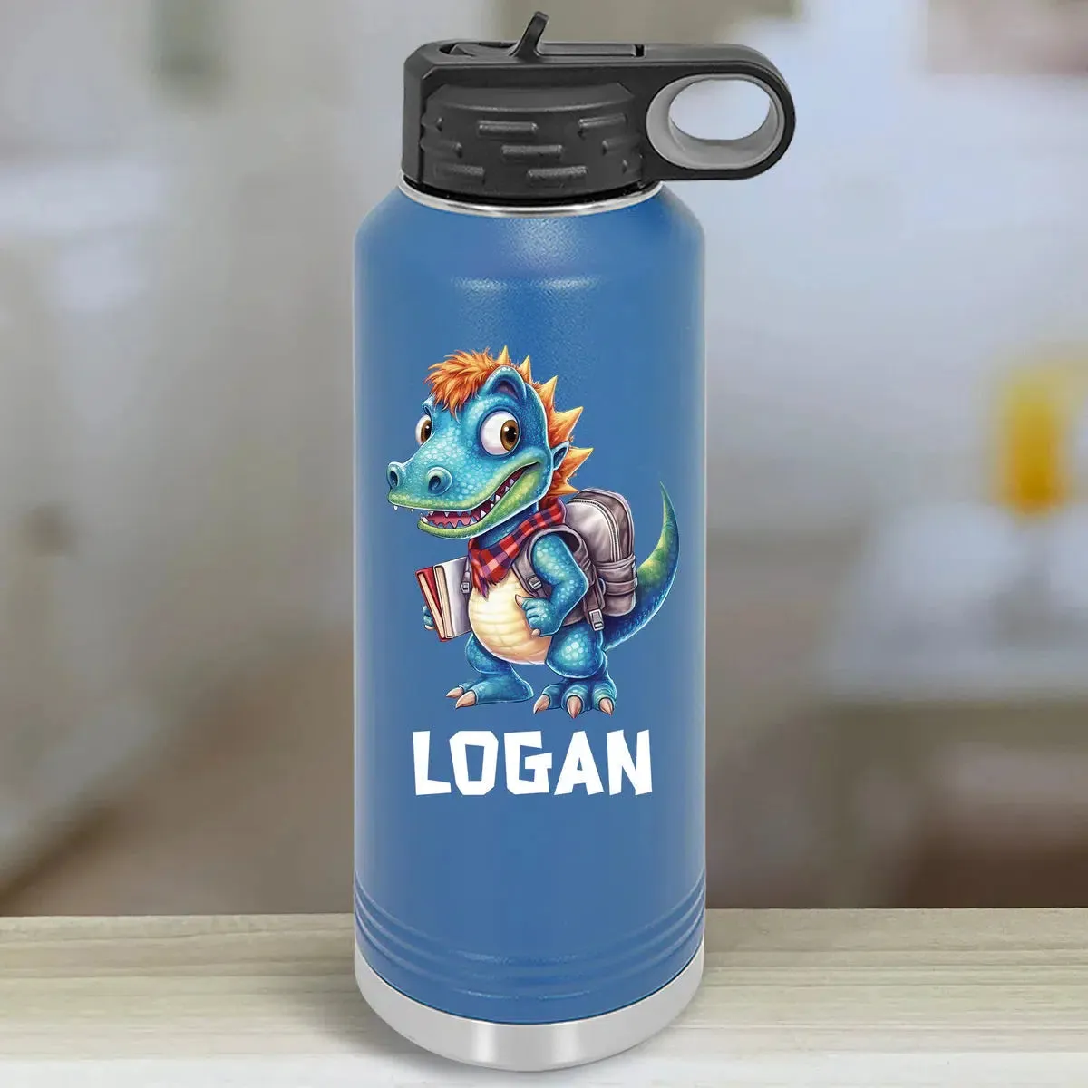 Personalized Kids Water Bottle Tumblers - Dino Back To School