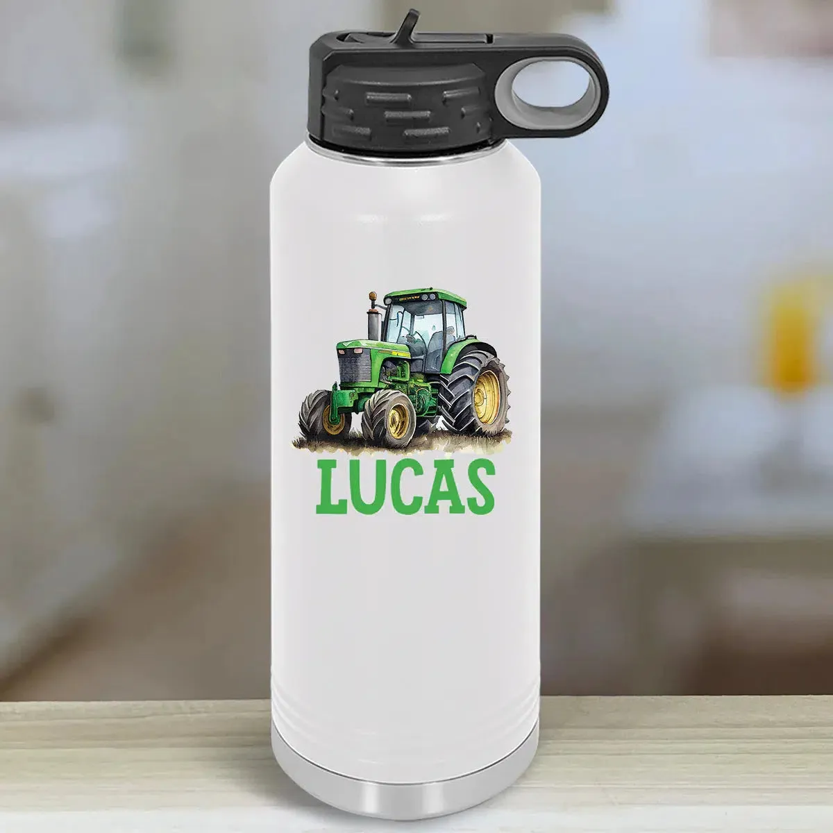 Personalized Kids Water Bottle Tumblers - Farm Tractors