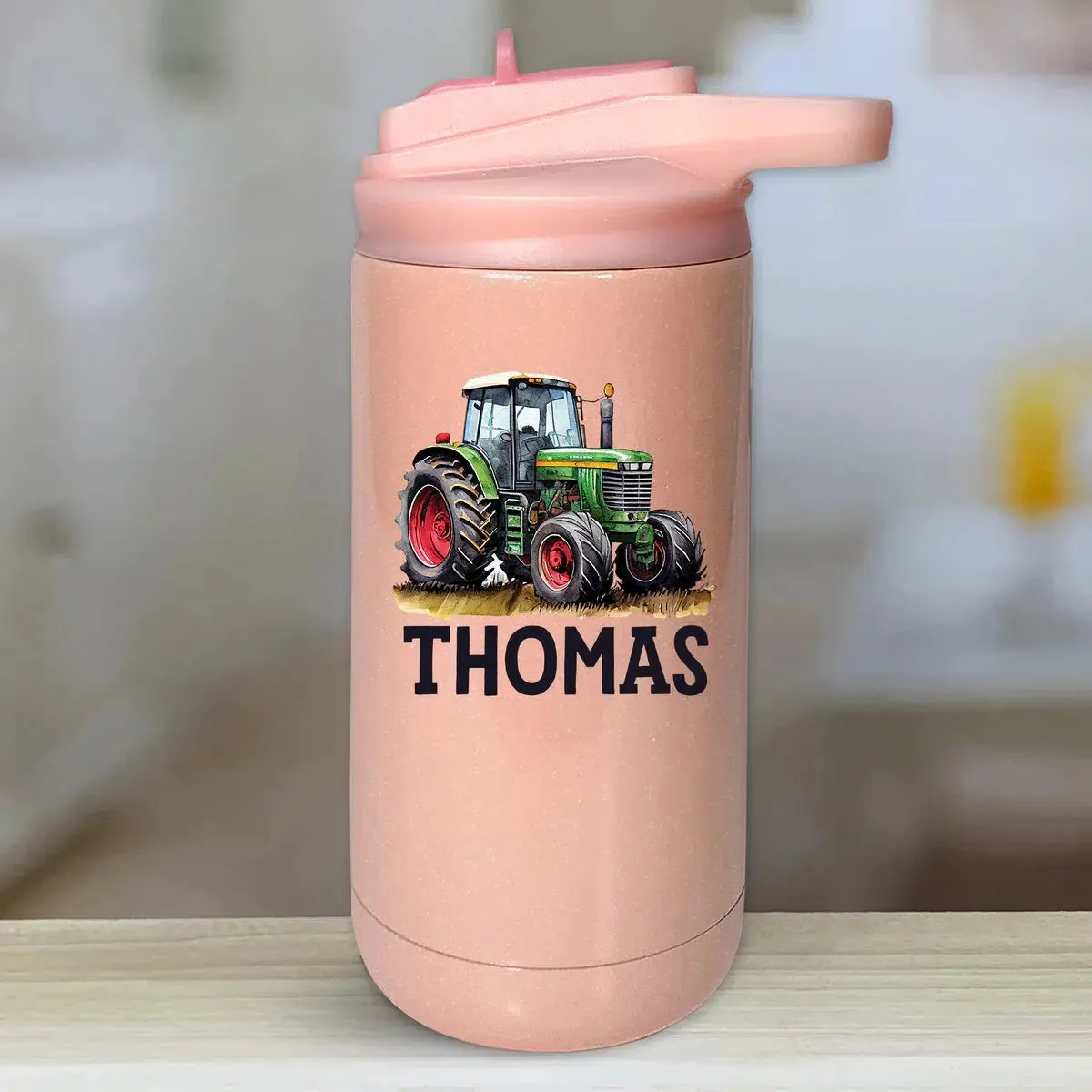 Personalized Kids Water Bottle Tumblers - Farm Tractors