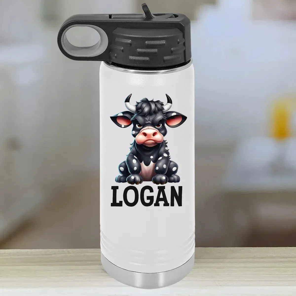 Personalized Kids Water Bottle Tumblers - Grumpy Cows