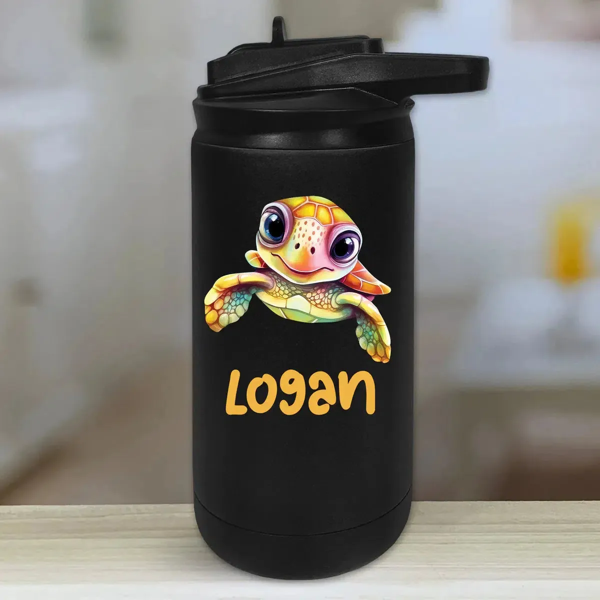 Personalized Kids Water Bottle Tumblers -  Sea Turtle