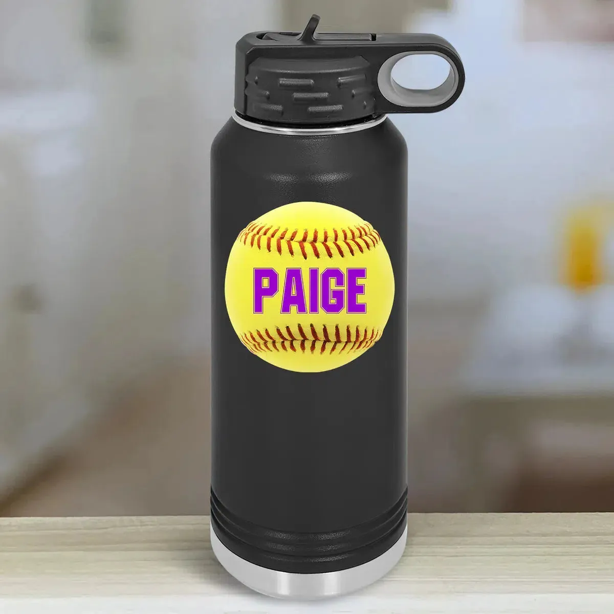 Personalized Kids Water Bottle Tumblers - Softball